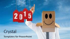  Presentation with anonymous - Audience pleasing PPT layouts consisting of anonymous businessman with hand pointing up against blue sky backdrop and a light blue colored foreground