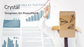  Presentation with anonymous - Audience pleasing presentation consisting of holographic figure - anonymous businessman with hand pointing backdrop and a white colored foreground