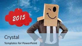  Presentation with anonymous - Slides enhanced with anonymous businessman with hands on hips against blue sky background and a light blue colored foreground