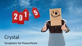  Presentation with anonymous - Cool new slides with anonymous businessman with thumbs up against blue sky backdrop and a light blue colored foreground