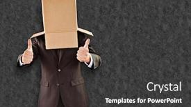  Presentation with anonymous - Slide set consisting of anonymous businessman with thumbs up against grey background background and a dark gray colored foreground