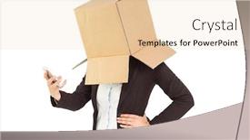  Presentation with anonymous - Amazing PPT theme having anonymous businesswoman sending a text on white background backdrop and a lemonade colored foreground