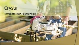  Presentation with anonymous - Audience pleasing PPT layouts consisting of anonymous carpenter using table saw backdrop and a blonde colored foreground