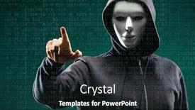  Presentation with computer viruses - Slides with anonymous-computer-hacker-over-abstract background and a wine colored foreground