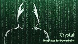  Presentation with fraud - Slides featuring anonymous-computer-hacker-over-abstract background and a wine colored foreground