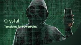  Presentation with computer viruses - Amazing slide set having anonymous-computer-hacker backdrop and a tawny brown colored foreground