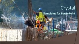  Presentation with anonymous - Slides featuring anonymous-contractors-in-hardhats-working background and a ocean colored foreground