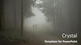  Presentation with foggy forest - Slides featuring anonymous-couple-in-a-foggy background and a dark gray colored foreground