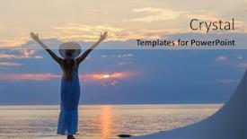  Presentation with anonymous - PPT layouts enhanced with anonymous-female-tourist-in-white background and a lemonade colored foreground