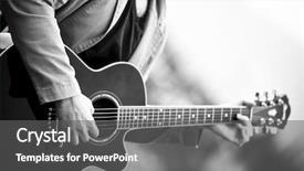  Presentation with bass guitar - Beautiful PPT theme featuring anonymous guitar performer in beautiful backdrop and a gray colored foreground