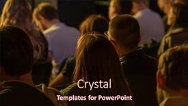  Presentation with anonymous - Presentation design with anonymous-men-and-women-sitting background and a wine colored foreground