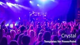  Presentation with anonymous - PPT theme enhanced with anonymous-people-raising-arms background and a navy blue colored foreground