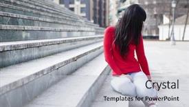  Presentation with anonymous - Presentation enhanced with anonymous teen in urban background background and a light gray colored foreground