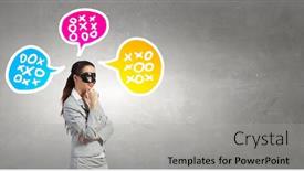  Presentation with anonymous - Cool new PPT layouts with anonymous-woman-in-mask backdrop and a light gray colored foreground