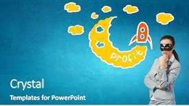  Presentation with anonymous - Colorful PPT theme enhanced with anonymous woman in mask backdrop and a teal colored foreground