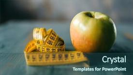  Presentation with anorexia - Beautiful slide deck featuring anorexia - apple and measuring tape weight backdrop and a ocean colored foreground