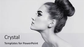  Presentation with black girl - Beautiful PPT theme featuring anorexia - black and white shot backdrop and a light gray colored foreground