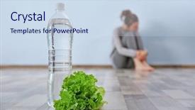  Presentation with anorexia - Audience pleasing theme consisting of anorexia - desperate woman sitting backdrop and a sky blue colored foreground