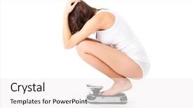  Presentation with anorexia - Audience pleasing PPT theme consisting of anorexia - diet and weight young woman backdrop and a white colored foreground