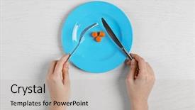  Presentation with carrots - Cool new presentation theme with anorexia - female hands holding fork backdrop and a light gray colored foreground
