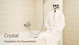  Presentation with skeleton - Cool new presentation theme with anorexia - human skeleton sitting backdrop and a lemonade colored foreground