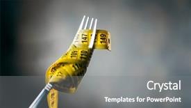  Presentation with anorexia - PPT theme enhanced with anorexia - measuring tape on a fork background and a gray colored foreground