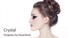  Presentation with fancy - Presentation consisting of anorexia - profile poartrait of young slim background and a white colored foreground