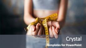  Presentation with anorexia - Audience pleasing slide set consisting of anorexia - skinny female hands are tied backdrop and a gray colored foreground