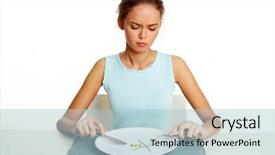  Presentation with anorexia - PPT layouts with anorexia - unhappy young woman dieting background and a light blue colored foreground