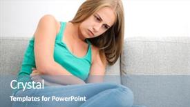  Presentation with abdominal - Cool new PPT theme with anorexia - woman having abdominal pain upset backdrop and a teal colored foreground