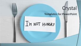  Presentation with white plate - Slides enhanced with anorexia - words i'm not hungry background and a light blue colored foreground
