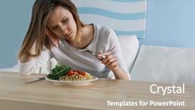  Presentation with anorexia - Slide deck consisting of anorexia - young depressed girl with eating background and a coral colored foreground