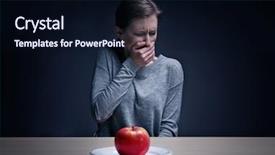  Presentation with anorexia - Audience pleasing PPT theme consisting of anorexia nervosa - desperate woman suffering from eating backdrop and a  colored foreground