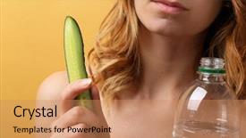  Presentation with infused detox water cucumber - Cool new slides with anorexia nervosa - woman on diet with water backdrop and a coral colored foreground