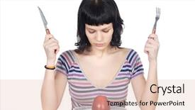  Presentation with apple - Beautiful slide set featuring anorexy - girl watching a red apple backdrop and a lemonade colored foreground