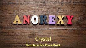  Presentation with wood - Slide deck enhanced with anorexy-word-on-a-wood background and a tawny brown colored foreground