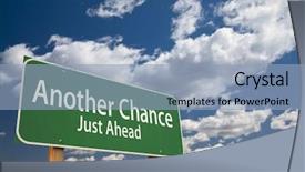  Presentation with green ourdoors - Slide set with another chance just ahead green background and a light blue colored foreground