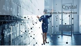  Presentation with mixed reality - Presentation design featuring another-reality-mixed-media background and a light blue colored foreground