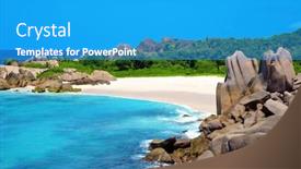  Presentation with sunny sky - Presentation design featuring anse-marron-beach background and a teal colored foreground