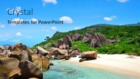  Presentation with luxury travel - Presentation theme consisting of anse-marron-beach background and a light blue colored foreground