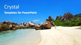  Presentation with luxury travel - Slide deck consisting of anse-marron-beach background and a cobalt blue colored foreground