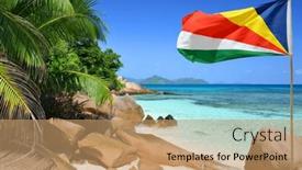  Presentation with indian flag - Slides having anse-severe-beach-with-flag background and a coral colored foreground