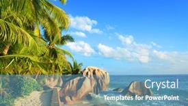  Presentation with granite - Presentation theme consisting of anse-source-d-argent-beach background and a teal colored foreground