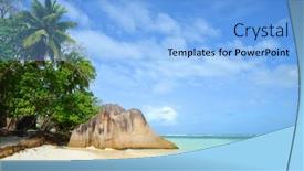  Presentation with beach rocks - PPT theme having anse-source-d-argent-beach background and a light blue colored foreground