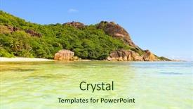  Presentation with boulder - Theme with anse source d'argent boulder composition background and a soft green colored foreground