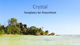  Presentation with boulder - Audience pleasing theme consisting of anse source d'argent boulder composition backdrop and a light blue colored foreground