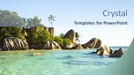  Presentation with boulder - Slide set consisting of anse source d'argent boulder composition background and a sky blue colored foreground