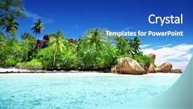  Presentation with beach - Cool new slide deck with anse source d'argent beach backdrop and a  colored foreground