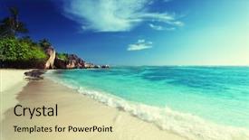  Presentation with open source intelligence - PPT theme consisting of anse source d'argent beach background and a  colored foreground