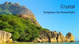  Presentation with national - Audience pleasing slide deck consisting of anse source d'argent national park backdrop and a  colored foreground